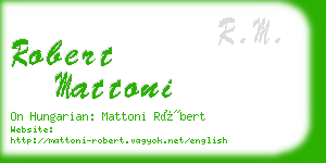 robert mattoni business card